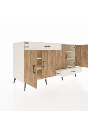 Kronos Konsol 5 Raflı 2 Çekmeceli 4 Kapaklı 176x59x99 Aytaşı-Çam/Aytaşı