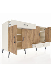 Kronos Konsol 5 Raflı 2 Çekmeceli 4 Kapaklı 176x59x99 Aytaşı-Çam/Aytaşı