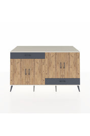 Kronos Konsol 5 Raflı 2 Çekmeceli 4 Kapaklı 176x59x99 Aytaşı-Çam/Antrasit