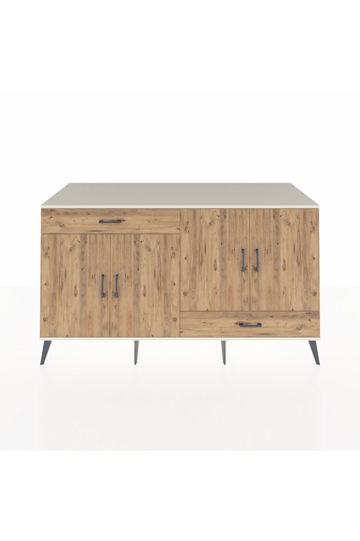 Kronos Konsol 5 Raflı 2 Çekmeceli 4 Kapaklı 176x59x99 Aytaşı-Çam