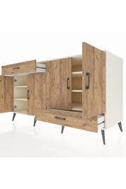 Kronos Konsol 5 Raflı 2 Çekmeceli 4 Kapaklı 176x59x99 Aytaşı-Çam