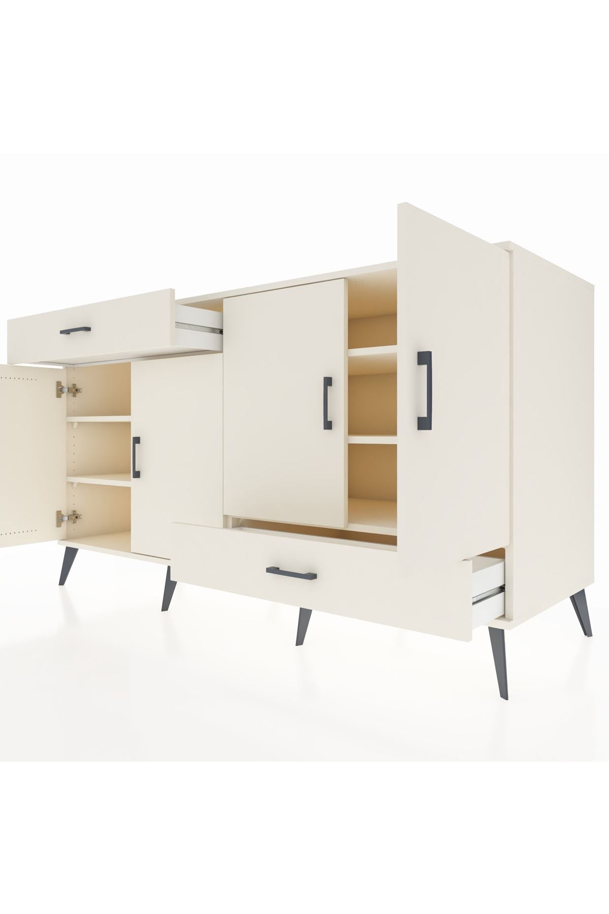 Kronos Konsol 5 Raflı 2 Çekmeceli 4 Kapaklı 176x59x99 Aytaşı-Aytaşı