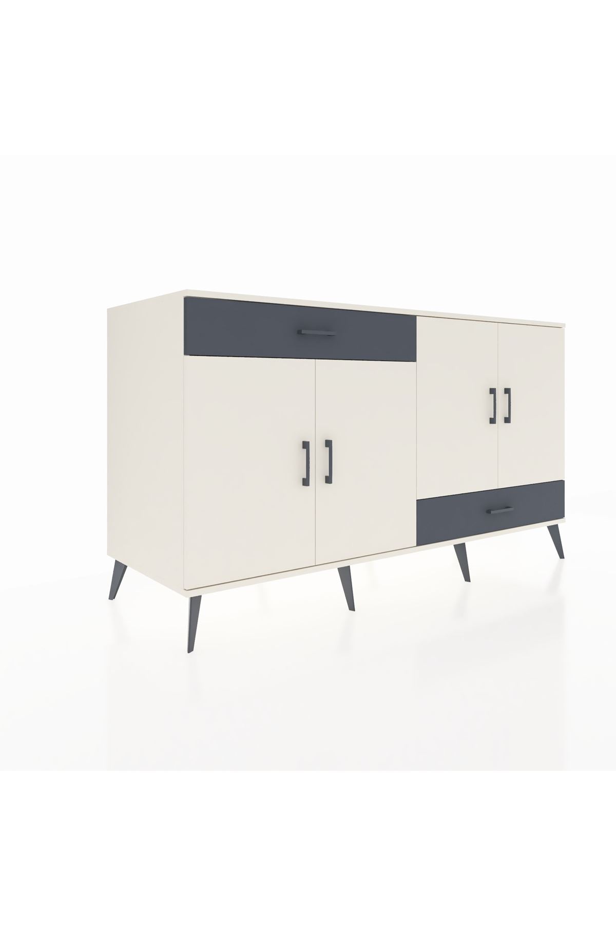 Kronos Konsol 5 Raflı 2 Çekmeceli 4 Kapaklı 176x59x99 Aytaşı-Aytaşı/Antrasit