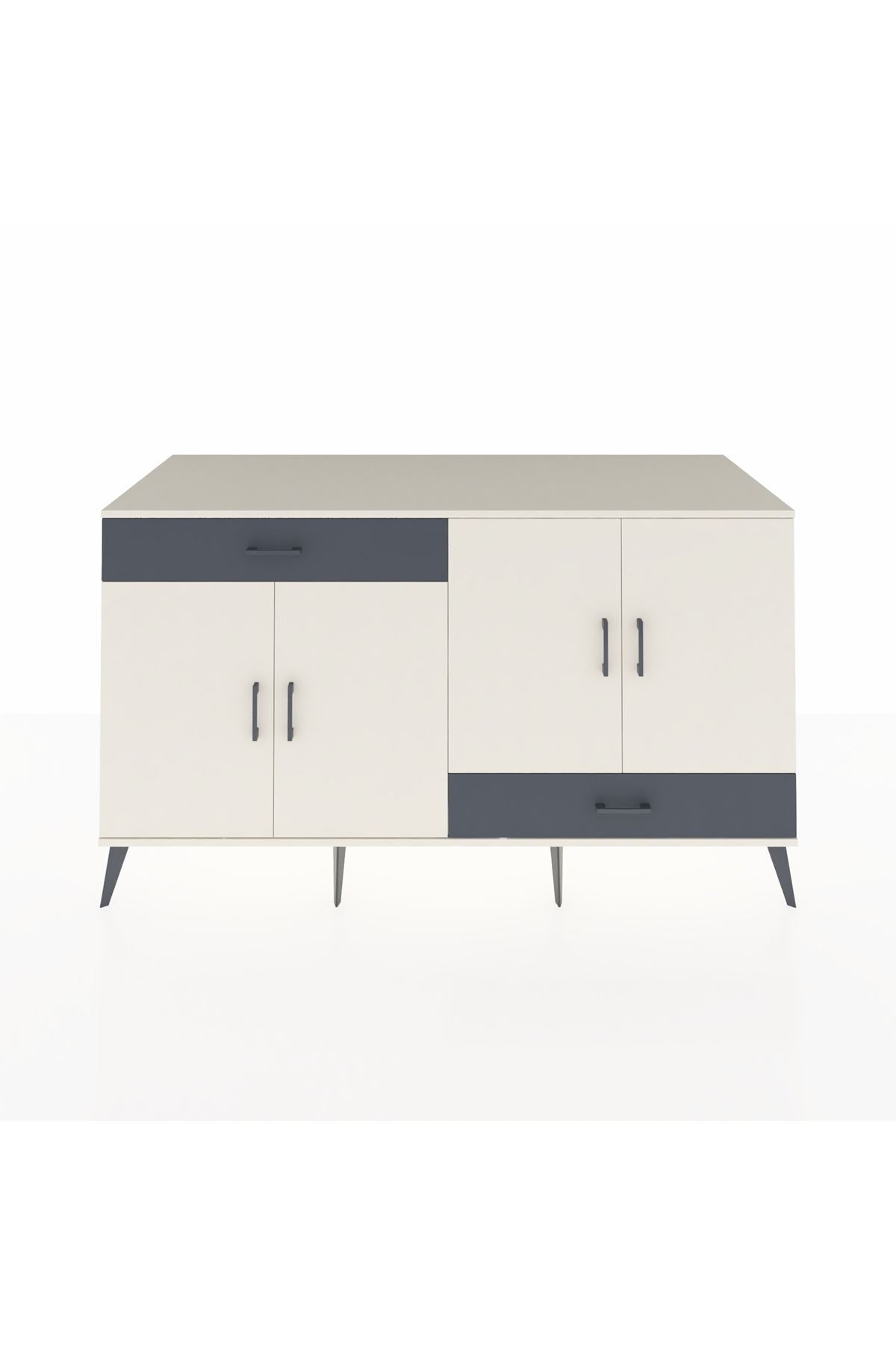 Kronos Konsol 5 Raflı 2 Çekmeceli 4 Kapaklı 176x59x99 Aytaşı-Aytaşı/Antrasit