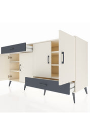 Kronos Konsol 5 Raflı 2 Çekmeceli 4 Kapaklı 176x59x99 Aytaşı-Aytaşı/Antrasit