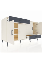 Kronos Konsol 5 Raflı 2 Çekmeceli 4 Kapaklı 176x59x99 Aytaşı-Aytaşı/Antrasit