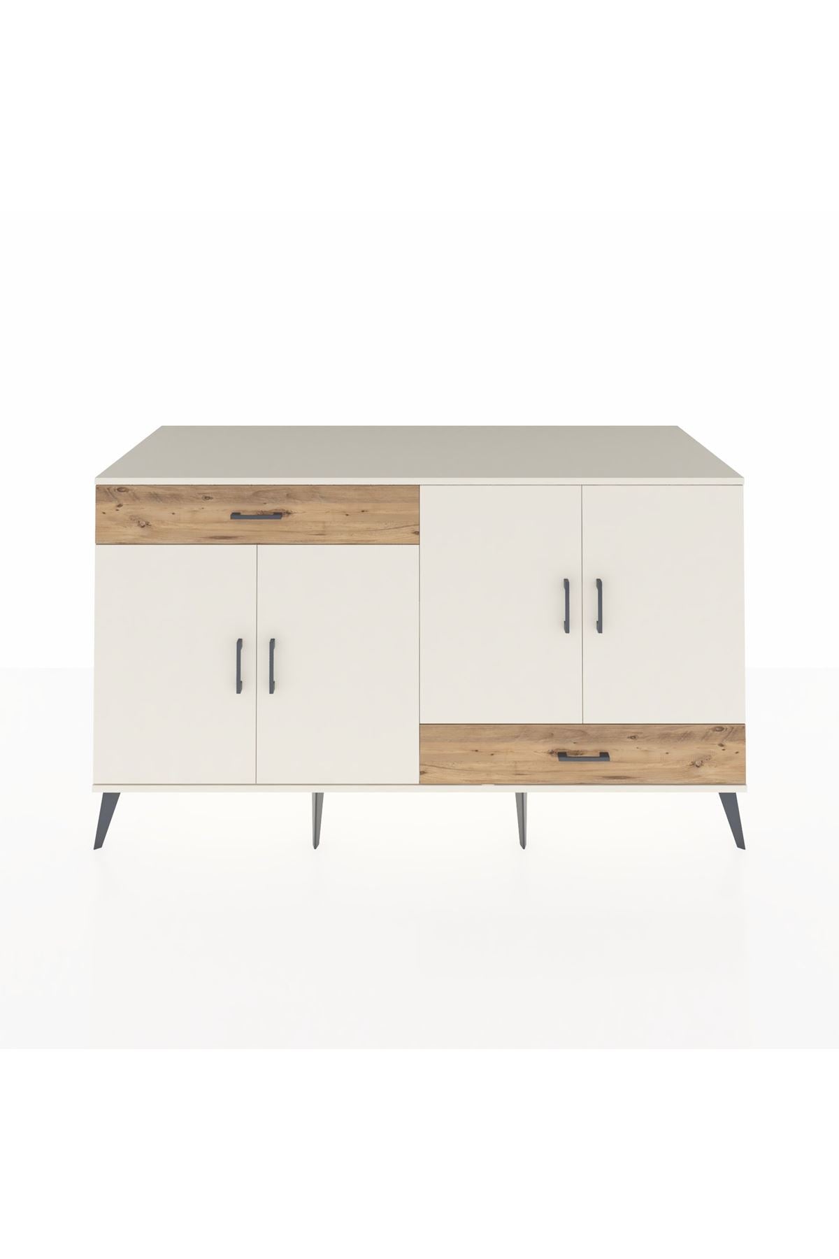 Kronos Konsol 5 Raflı 2 Çekmeceli 4 Kapaklı 176x59x99 Aytaşı-Aytaşı/Çam