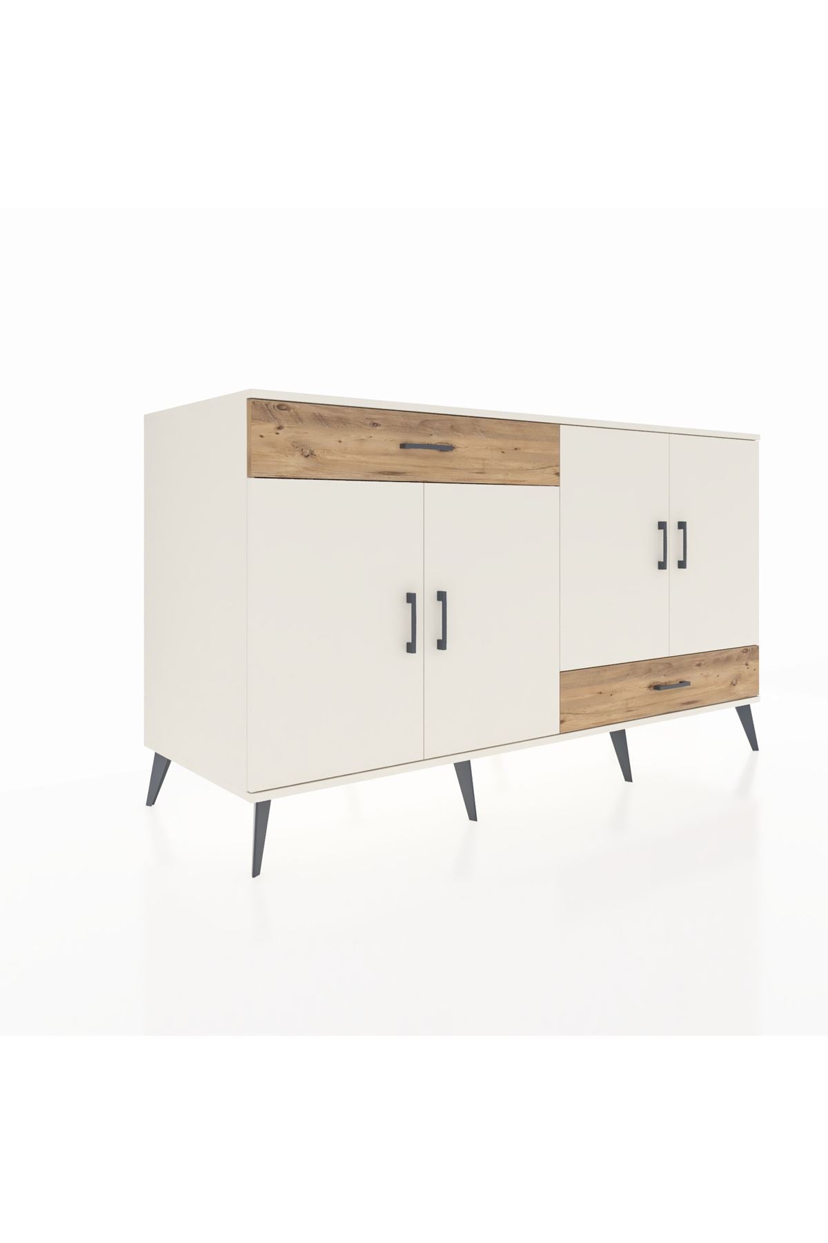 Kronos Konsol 5 Raflı 2 Çekmeceli 4 Kapaklı 176x59x99 Aytaşı-Aytaşı/Çam