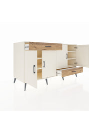 Kronos Konsol 5 Raflı 2 Çekmeceli 4 Kapaklı 176x59x99 Aytaşı-Aytaşı/Çam