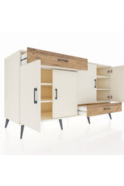 Kronos Konsol 5 Raflı 2 Çekmeceli 4 Kapaklı 176x59x99 Aytaşı-Aytaşı/Çam