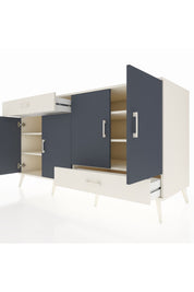 Kronos Konsol 5 Raflı 2 Çekmeceli 4 Kapaklı 176x59x99 Aytaşı-Antrasit/Aytaşı