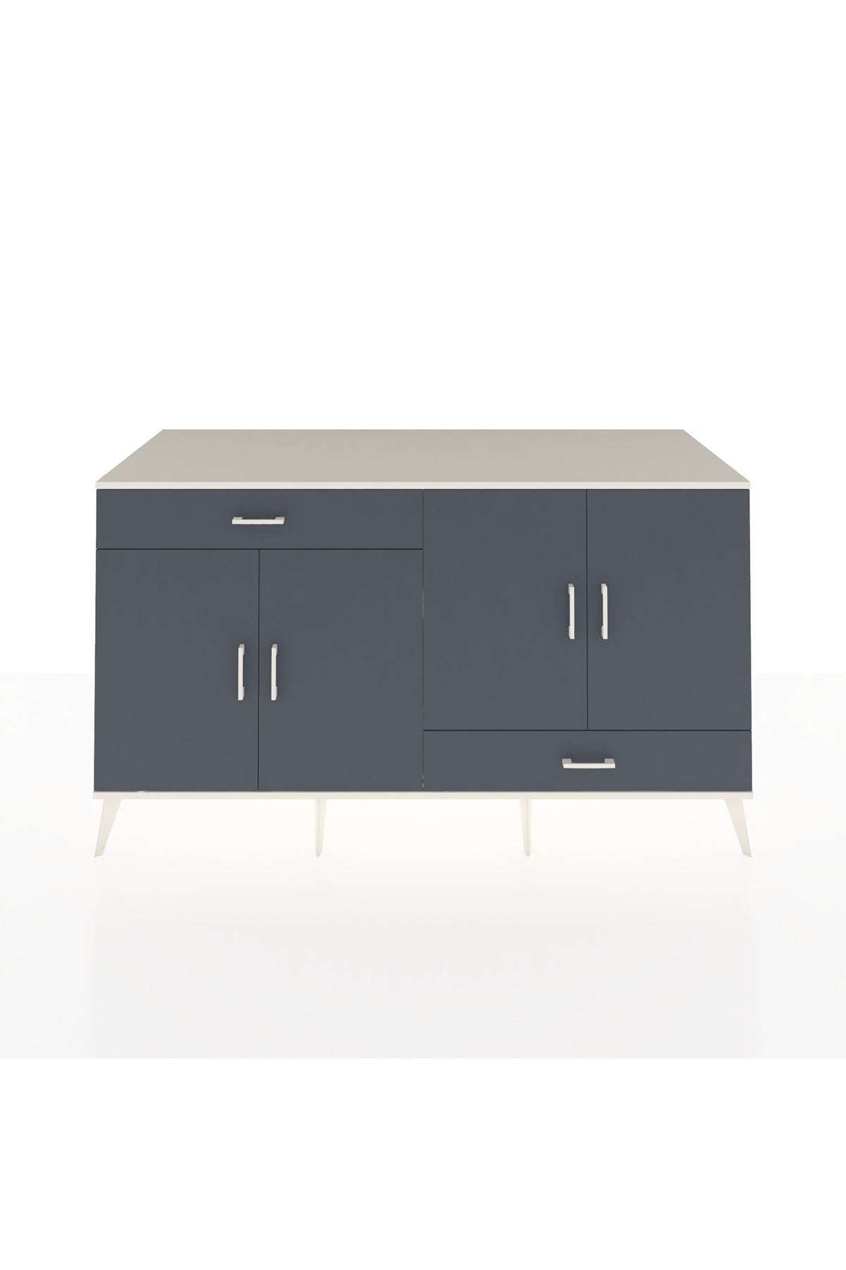 Kronos Konsol 5 Raflı 2 Çekmeceli 4 Kapaklı 176x59x99 Aytaşı-Antrasit