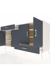 Kronos Konsol 5 Raflı 2 Çekmeceli 4 Kapaklı 176x59x99 Aytaşı-Antrasit