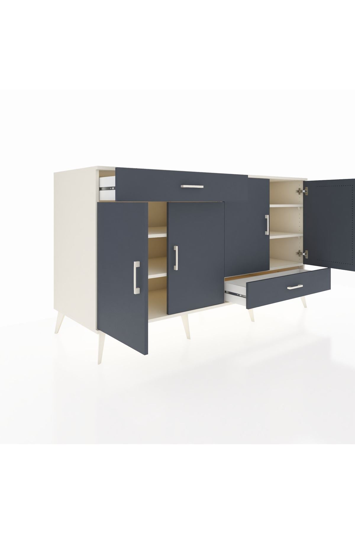 Kronos Konsol 5 Raflı 2 Çekmeceli 4 Kapaklı 176x59x99 Aytaşı-Antrasit