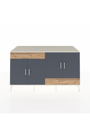 Kronos Konsol 5 Raflı 2 Çekmeceli 4 Kapaklı 176x59x99 Aytaşı-Antrasit/Çam