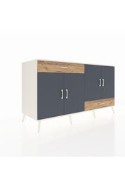 Kronos Konsol 5 Raflı 2 Çekmeceli 4 Kapaklı 176x59x99 Aytaşı-Antrasit/Çam