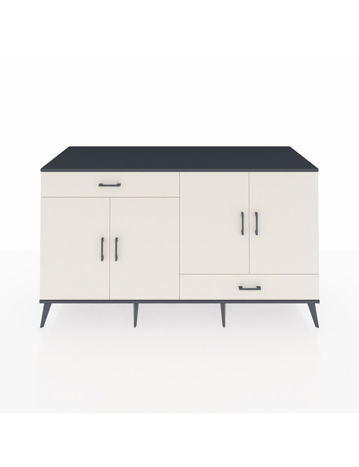 Kronos Konsol 5 Raflı 2 Çekmeceli 4 Kapaklı 176x59x99 Antrasit-Aytaşı