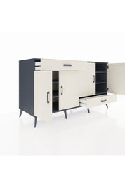 Kronos Konsol 5 Raflı 2 Çekmeceli 4 Kapaklı 176x59x99 Antrasit-Aytaşı