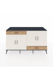 Kronos Konsol 5 Raflı 2 Çekmeceli 4 Kapaklı 176x59x99 Antrasit-Aytaşı/Çam