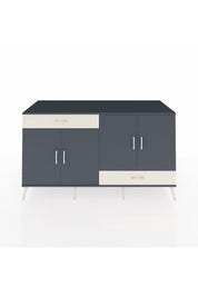 Kronos Konsol 5 Raflı 2 Çekmeceli 4 Kapaklı 176x59x99 Antrasit-Antrasit/Aytaşı