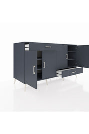 Kronos Konsol 5 Raflı 2 Çekmeceli 4 Kapaklı 176x59x99 Antrasit-Antrasit