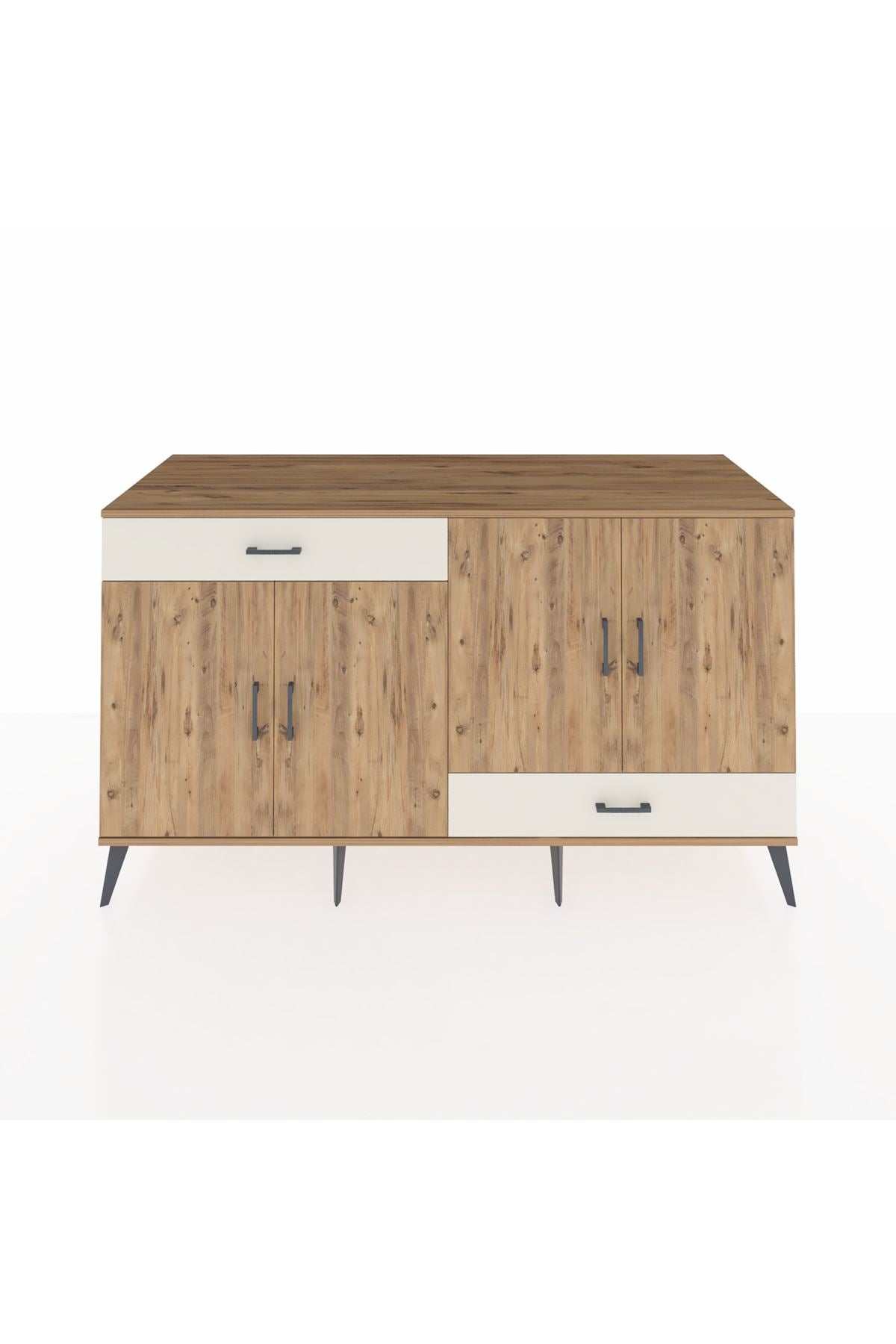 Kronos Konsol 5 Raflı 2 Çekmeceli 4 Kapaklı 176x59x99 Çam-Çam/Aytaşı