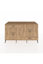 Kronos Konsol 5 Raflı 2 Çekmeceli 4 Kapaklı 176x59x99 Çam-Çam