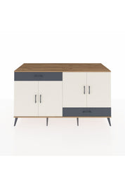 Kronos Konsol 5 Raflı 2 Çekmeceli 4 Kapaklı 176x59x99 Çam-Aytaşı/Antrasit
