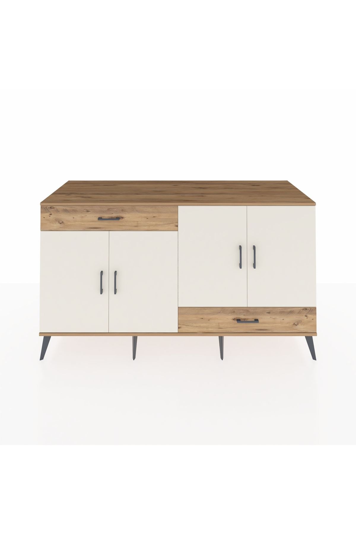 Kronos Konsol 5 Raflı 2 Çekmeceli 4 Kapaklı 176x59x99 Çam-Aytaşı/Çam