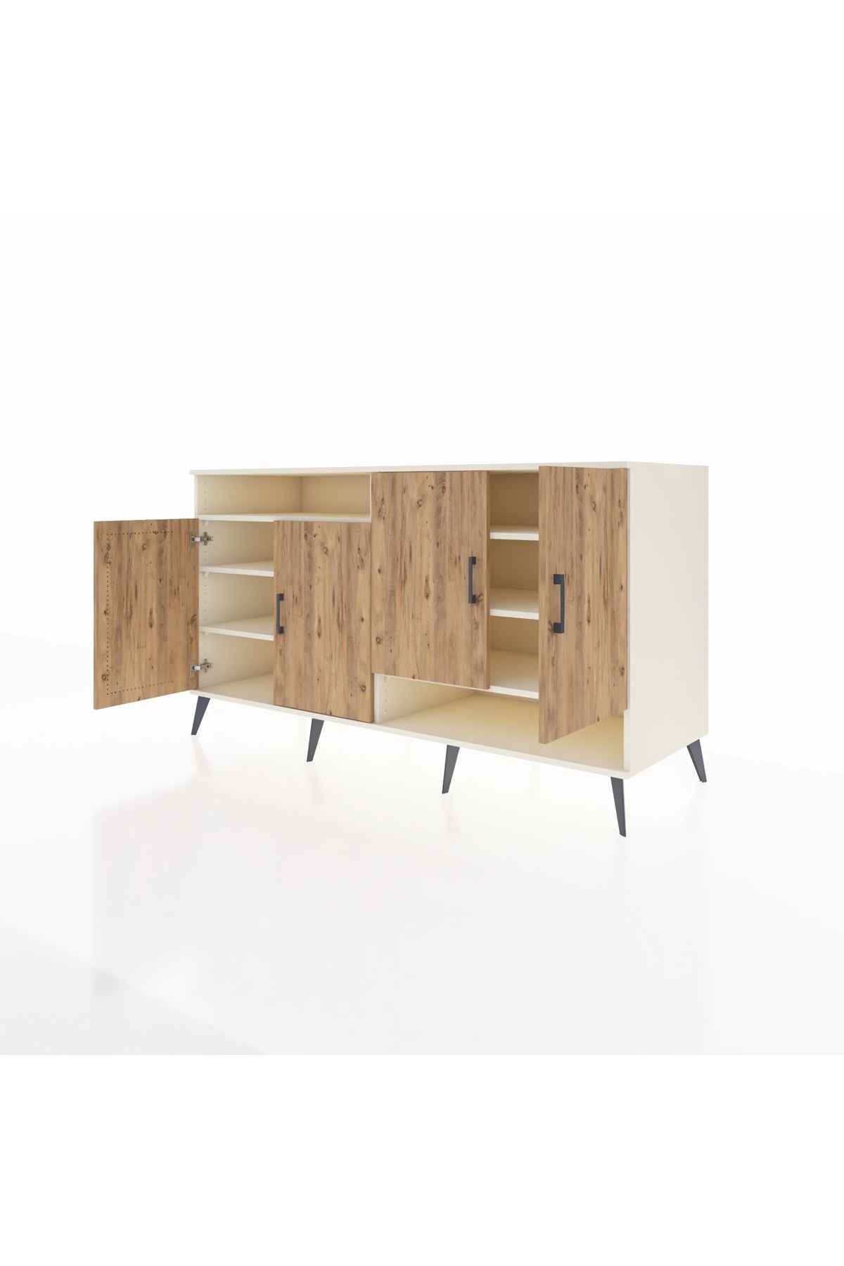 Kronos Konsol 6 Raflı 4 Kapaklı 176x59x99 Aytaşı-Çam/Aytaşı