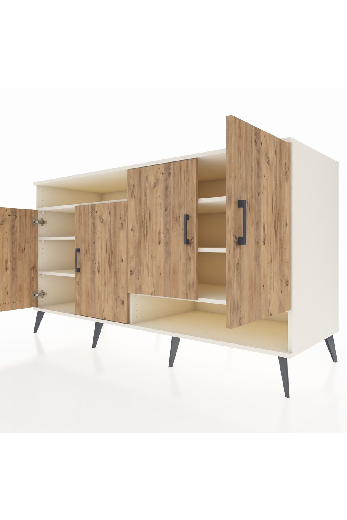 Kronos Konsol 6 Raflı 4 Kapaklı 176x59x99 Aytaşı-Çam/Aytaşı