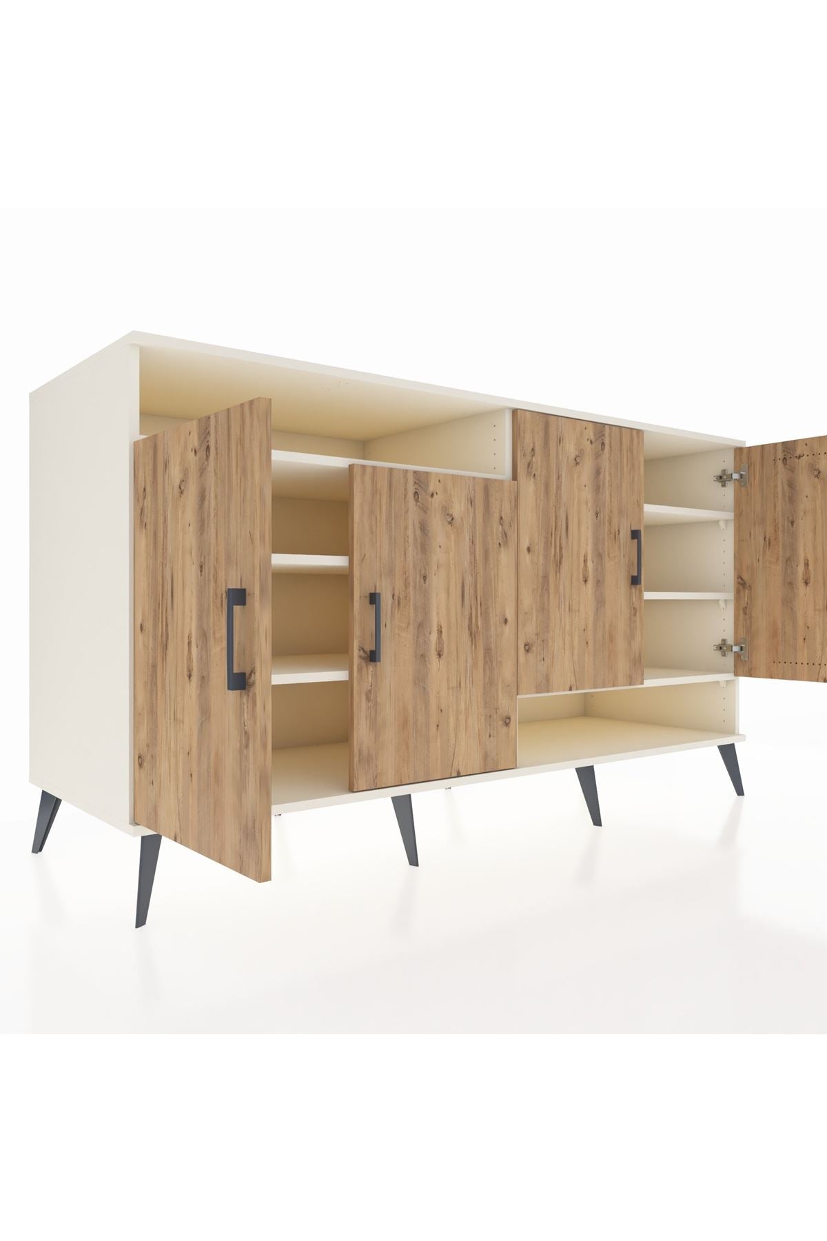 Kronos Konsol 6 Raflı 4 Kapaklı 176x59x99 Aytaşı-Çam/Aytaşı