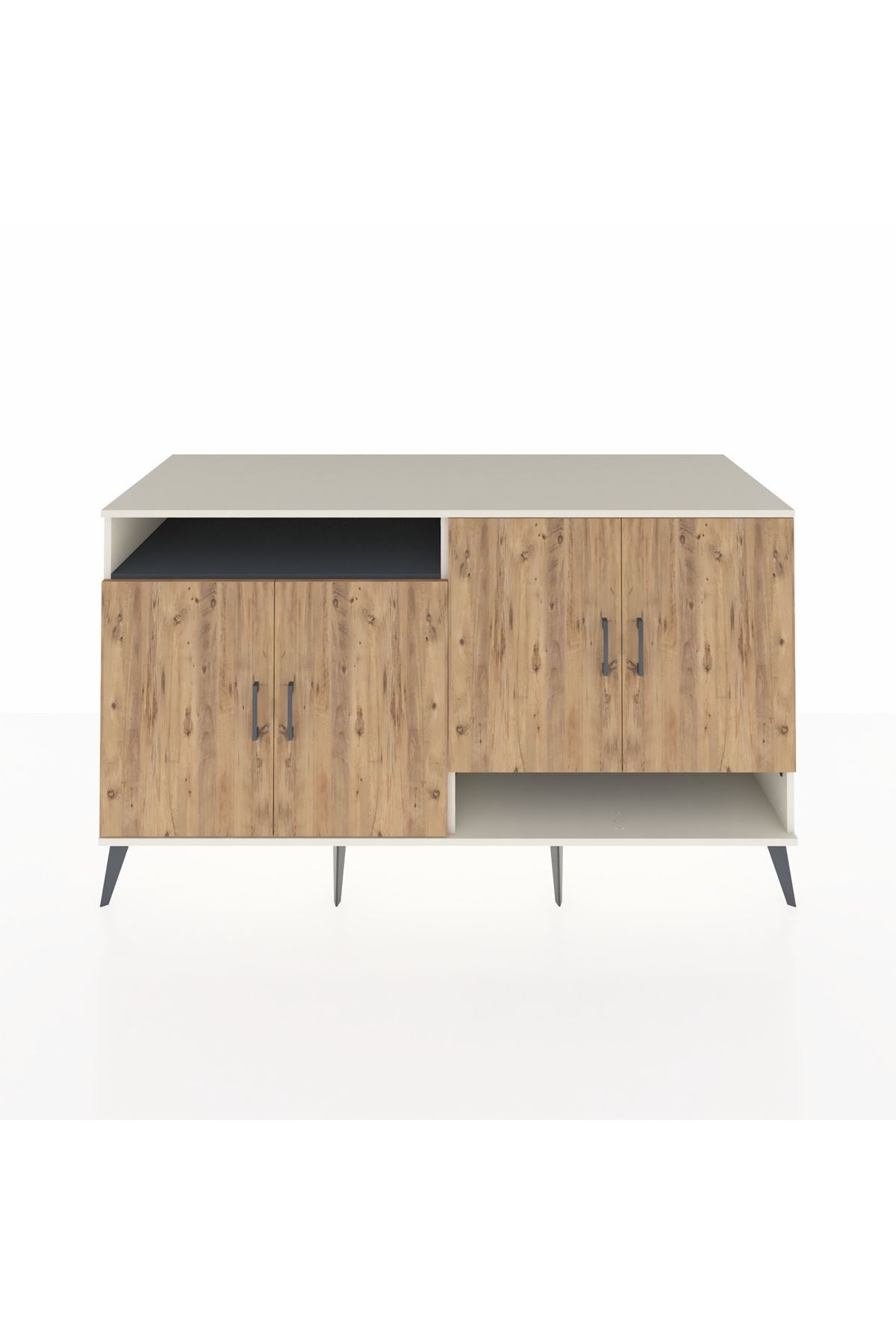 Kronos Konsol 6 Raflı 4 Kapaklı 176x59x99 Aytaşı-Çam/Antrasit