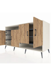 Kronos Konsol 6 Raflı 4 Kapaklı 176x59x99 Aytaşı-Çam/Antrasit