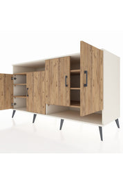 Kronos Konsol 6 Raflı 4 Kapaklı 176x59x99 Aytaşı-Çam