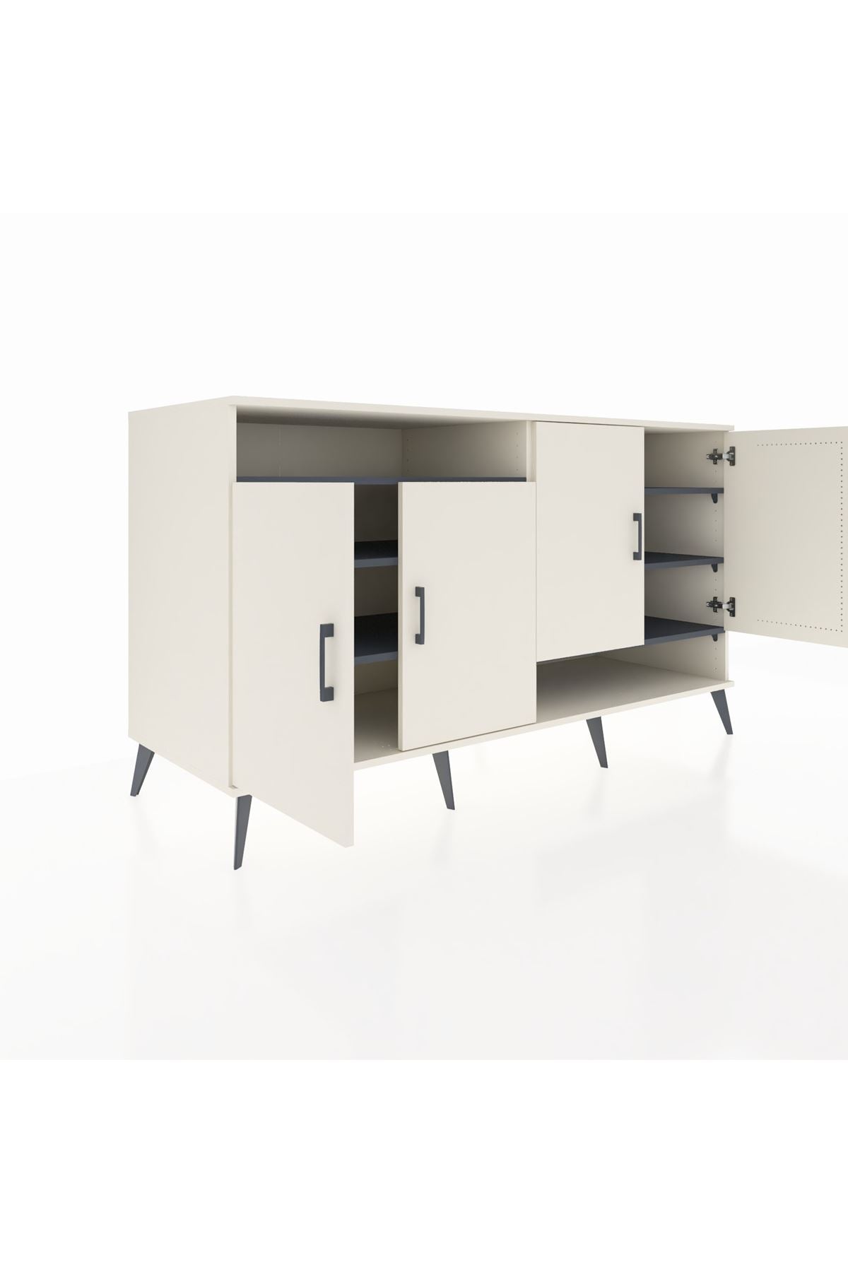 Kronos Konsol 6 Raflı 4 Kapaklı 176x59x99 Aytaşı-Aytaşı/Antrasit