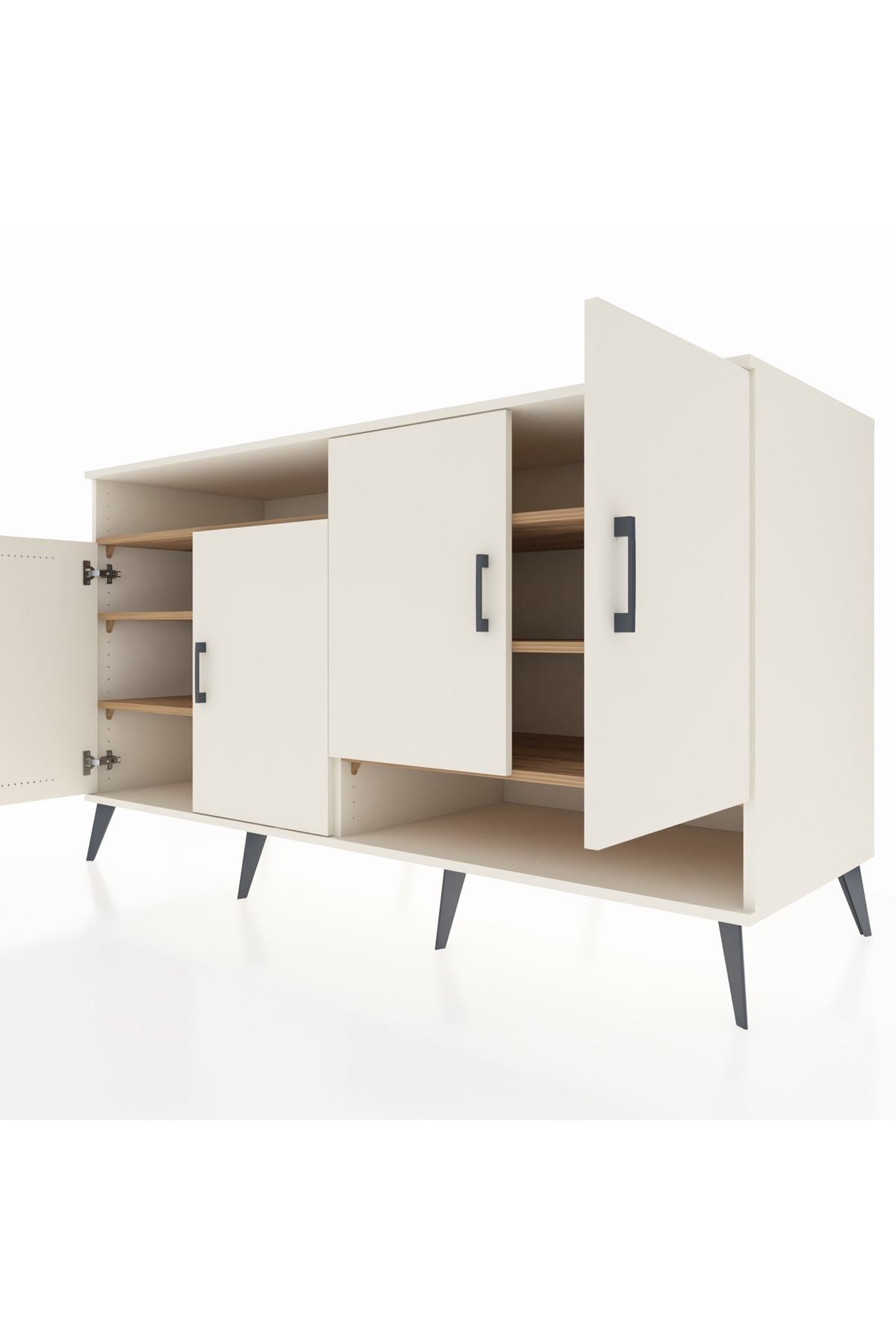 Kronos Konsol 6 Raflı 4 Kapaklı 176x59x99 Aytaşı-Aytaşı/Çam