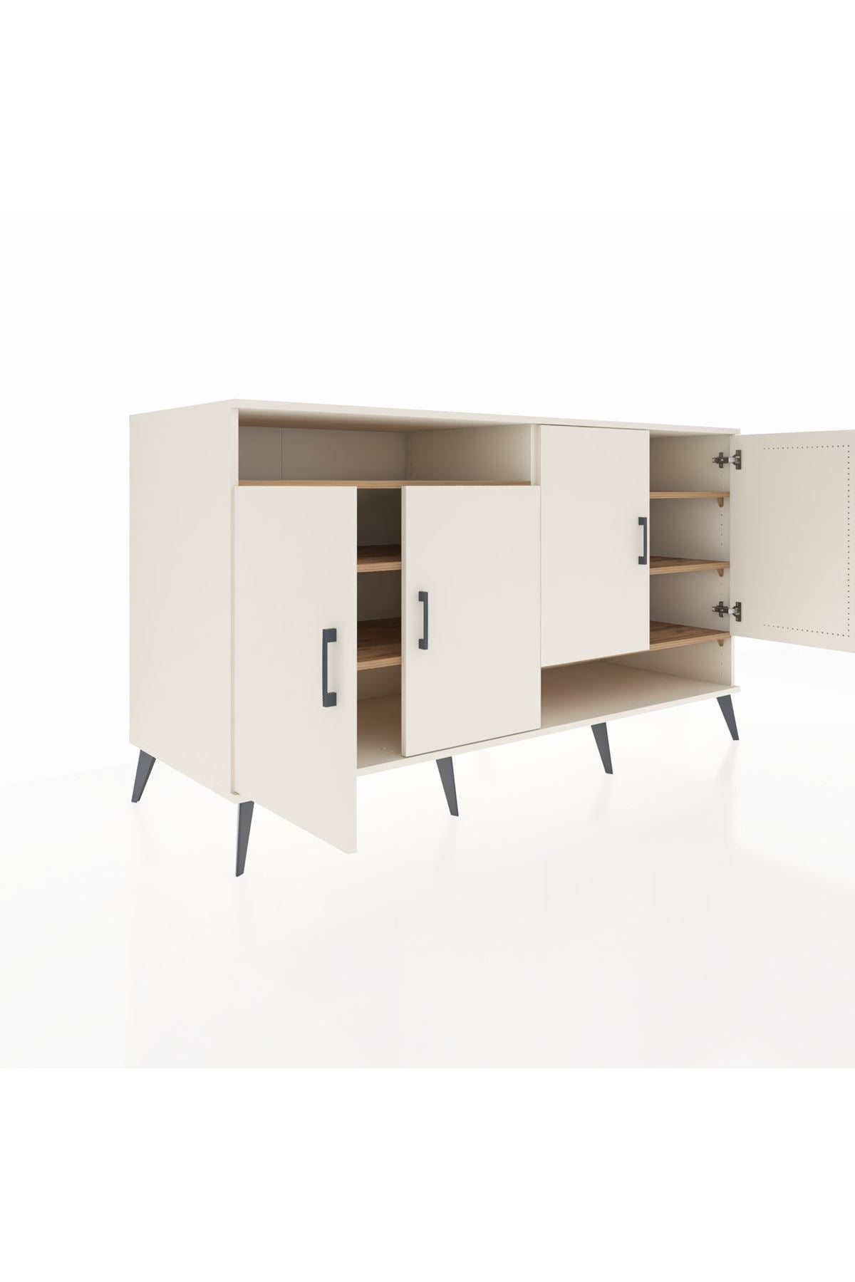 Kronos Konsol 6 Raflı 4 Kapaklı 176x59x99 Aytaşı-Aytaşı/Çam