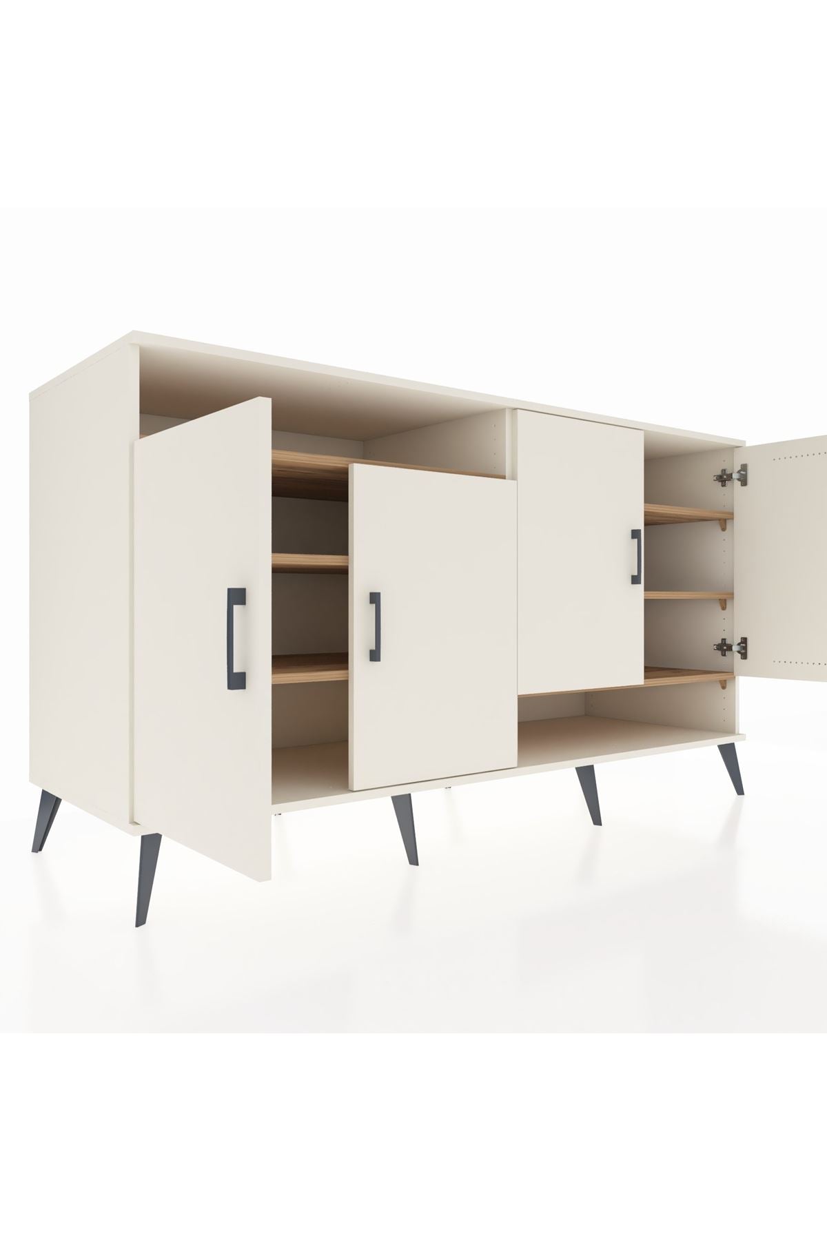 Kronos Konsol 6 Raflı 4 Kapaklı 176x59x99 Aytaşı-Aytaşı/Çam