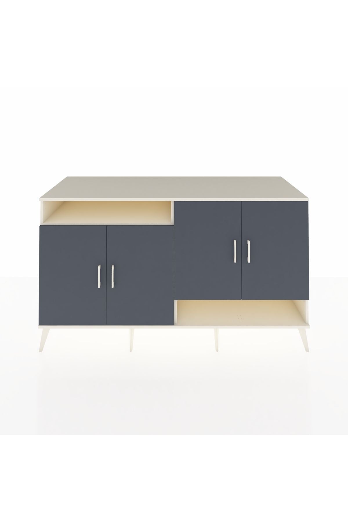 Kronos Konsol 6 Raflı 4 Kapaklı 176x59x99 Aytaşı-Antrasit/Aytaşı