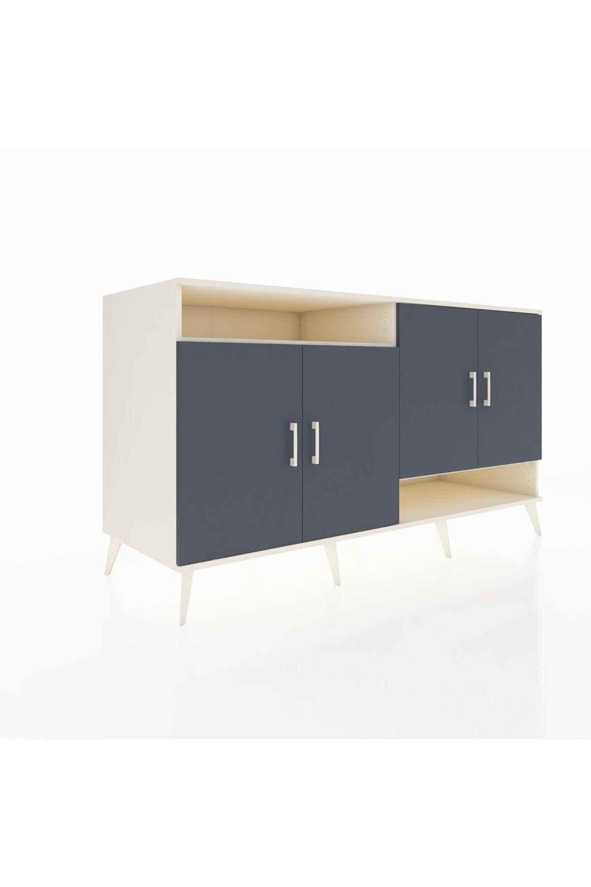 Kronos Konsol 6 Raflı 4 Kapaklı 176x59x99 Aytaşı-Antrasit/Aytaşı