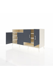 Kronos Konsol 6 Raflı 4 Kapaklı 176x59x99 Aytaşı-Antrasit/Aytaşı