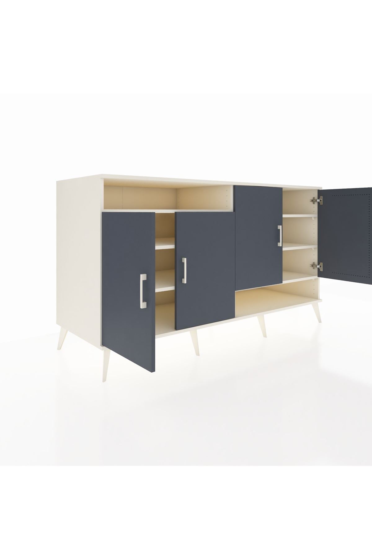 Kronos Konsol 6 Raflı 4 Kapaklı 176x59x99 Aytaşı-Antrasit/Aytaşı