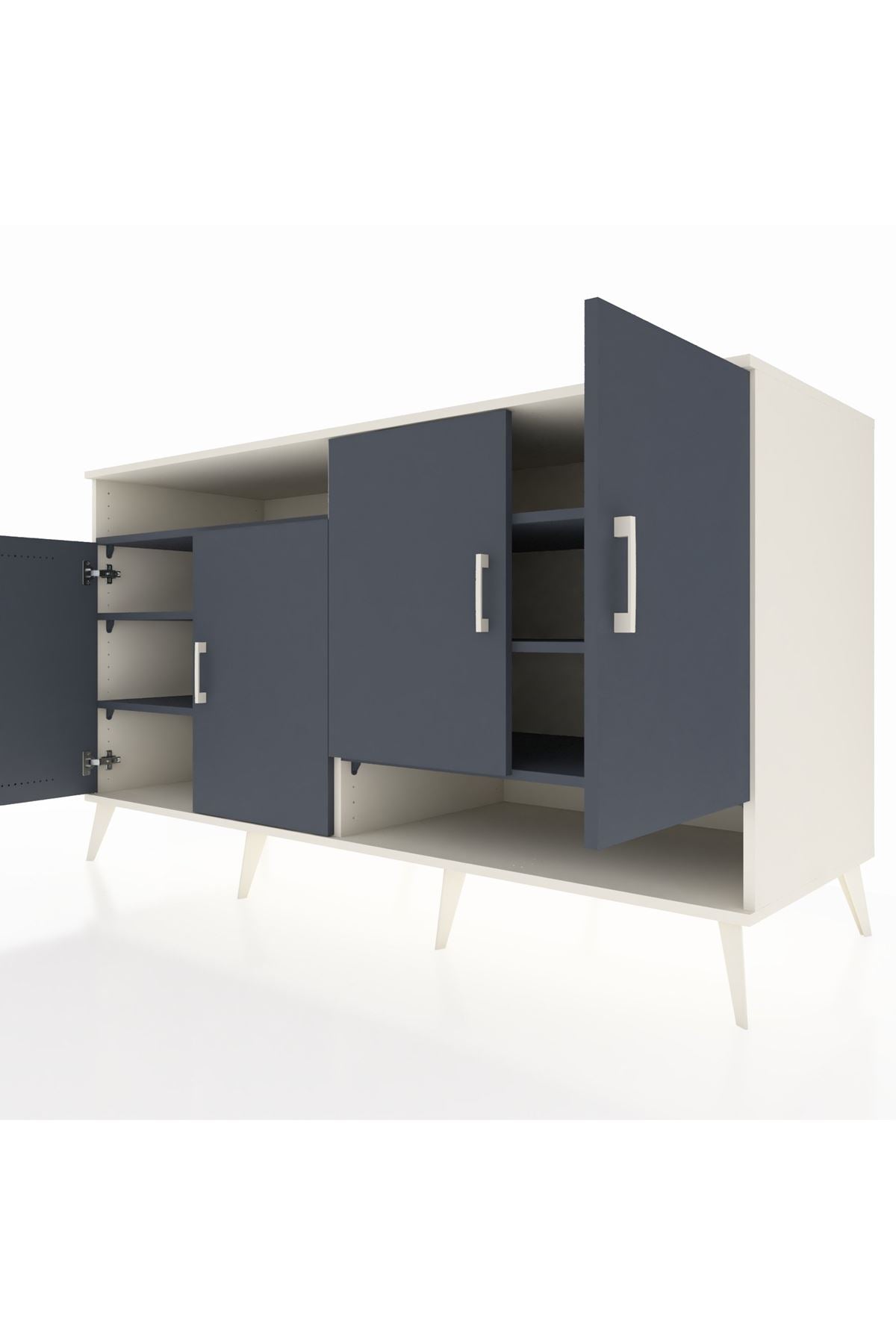 Kronos Konsol 6 Raflı 4 Kapaklı 176x59x99 Aytaşı-Antrasit