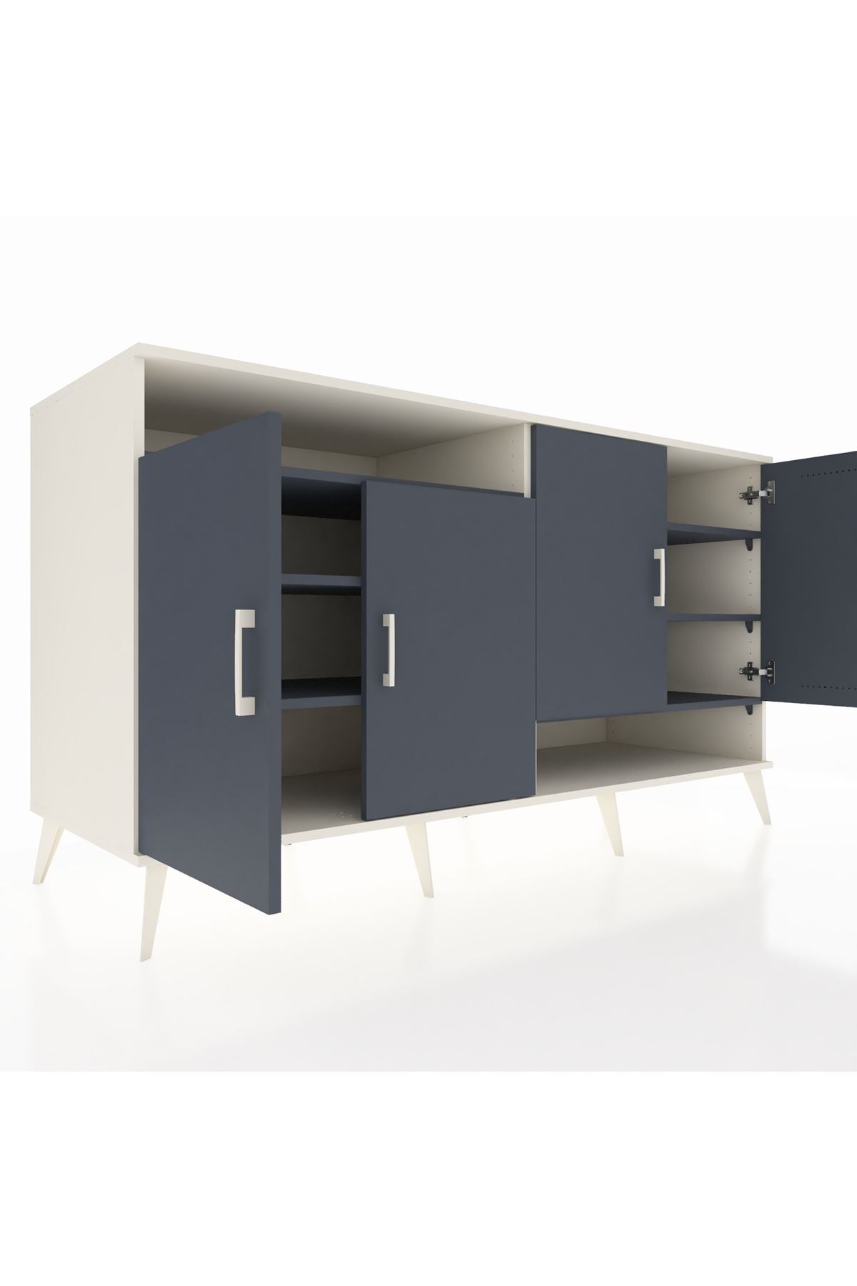 Kronos Konsol 6 Raflı 4 Kapaklı 176x59x99 Aytaşı-Antrasit