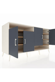 Kronos Konsol 6 Raflı 4 Kapaklı 176x59x99 Aytaşı-Antrasit/Çam