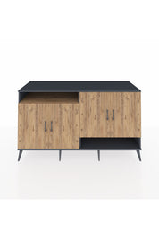 Kronos Konsol 6 Raflı 4 Kapaklı 176x59x99 Antrasit-Çam