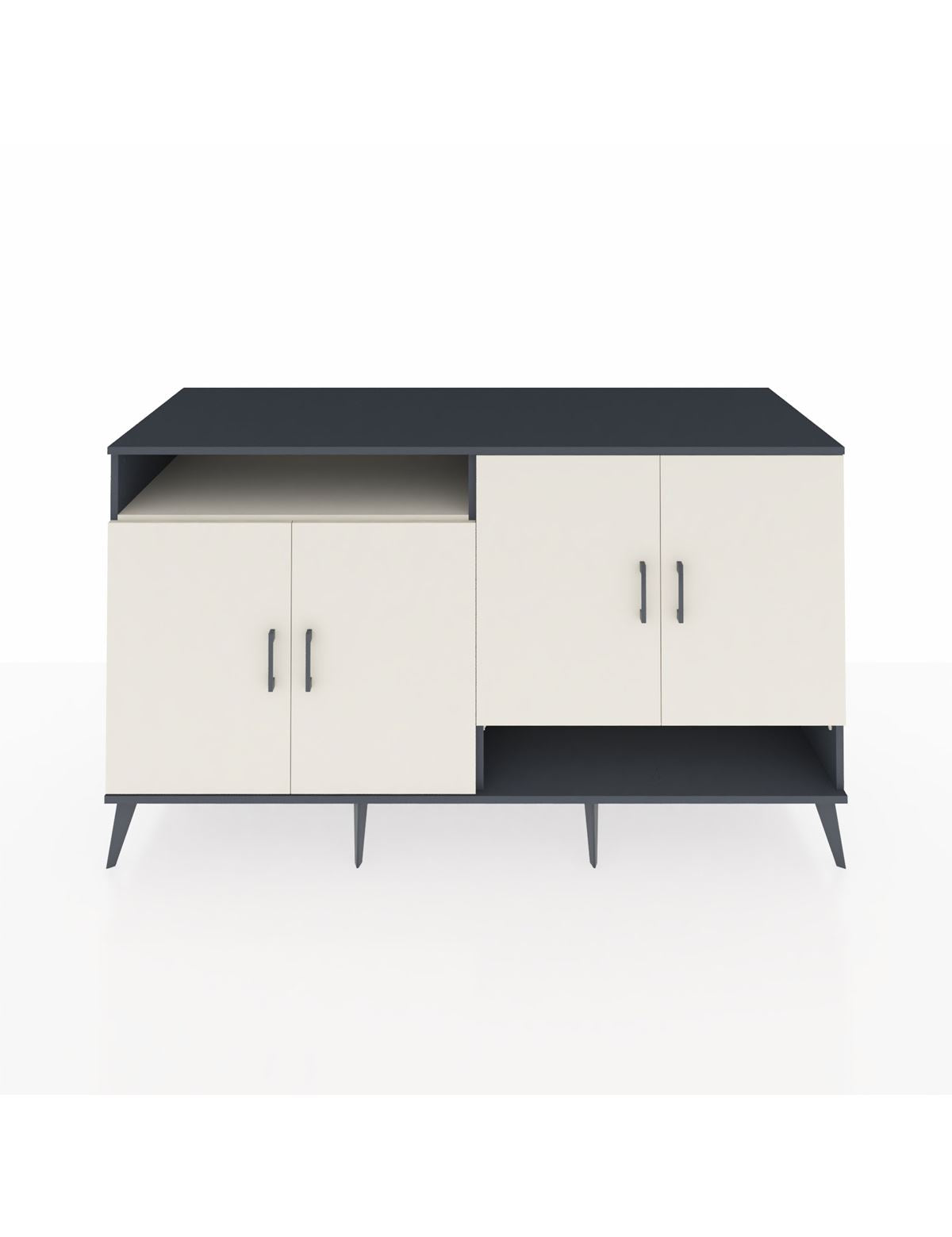 Kronos Konsol 6 Raflı 4 Kapaklı 176x59x99 Antrasit-Aytaşı