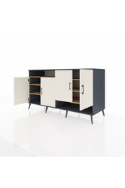 Kronos Konsol 6 Raflı 4 Kapaklı 176x59x99 Antrasit-Aytaşı/Çam