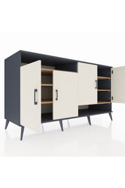 Kronos Konsol 6 Raflı 4 Kapaklı 176x59x99 Antrasit-Aytaşı/Çam